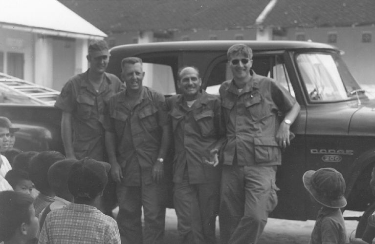 Bob Reynierse, Msgt Rice, Tsgt Acetella, Capt Thompson at Orphanage